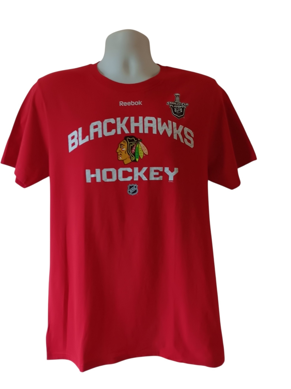 Chicago Blackhawks 2015 Stanley cup men's red short-sleeve t-shirt size M